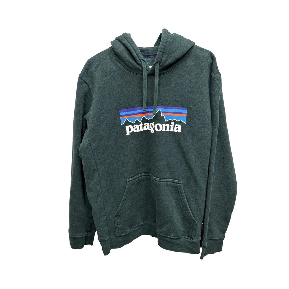 Patagonia Hoodie Uprisal Logo Sweatshirt Green Pullover Outdoors Men L Women XL